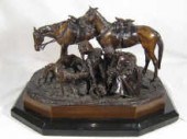 After Lieberich. A bronze grou