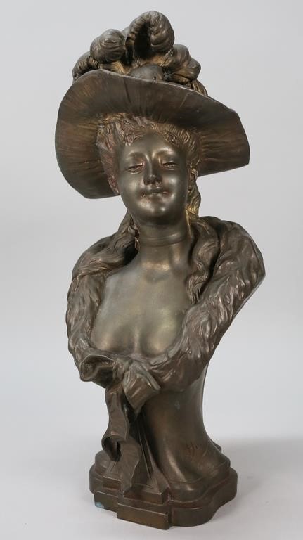 AFTER LOUIS HOTTOT WHITE METAL BUST