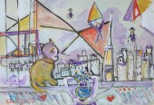 AFTER MARC CHAGALL WATERCOLOR