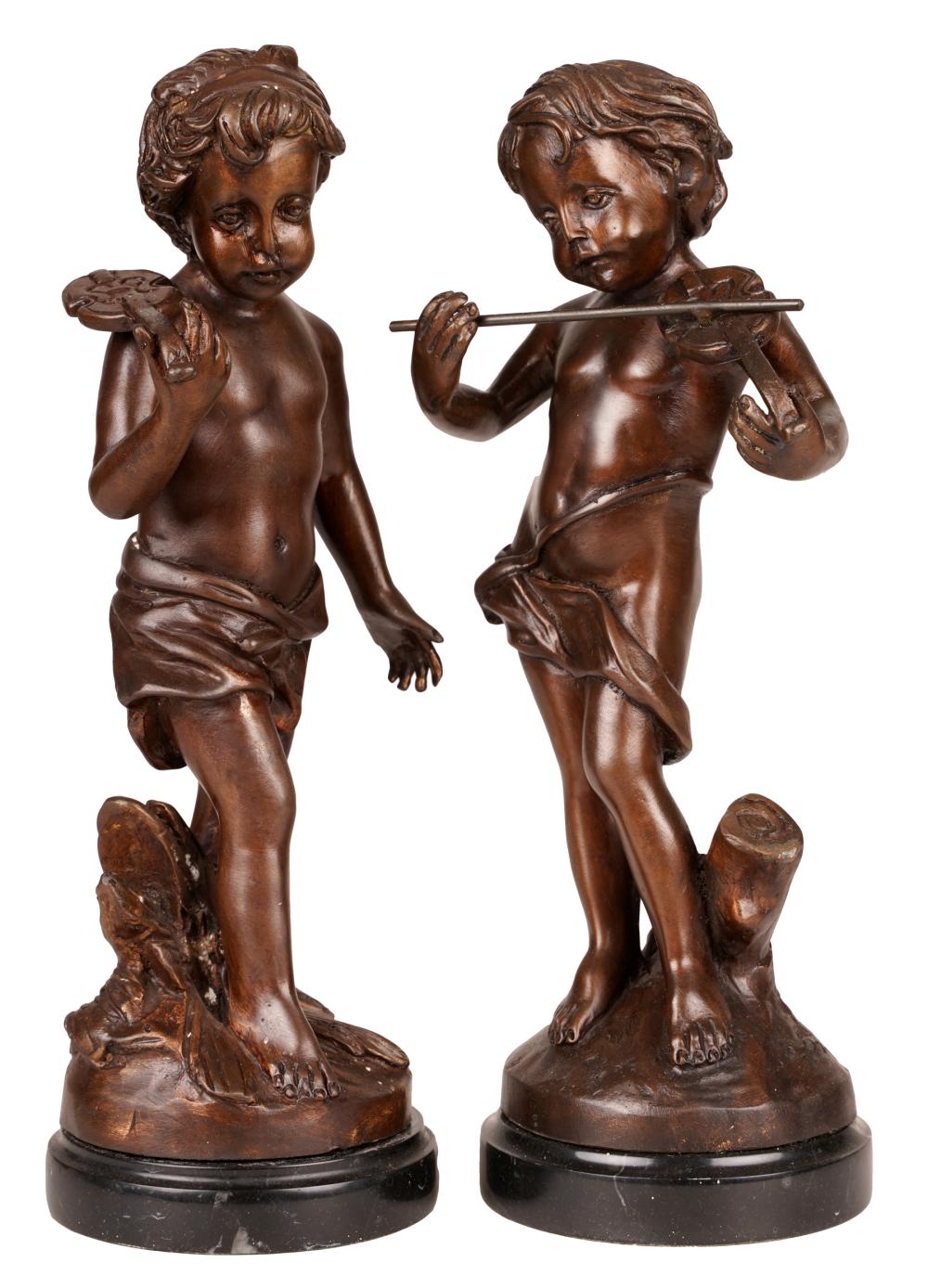 AFTER MOREAU: PAIR OF BRONZE