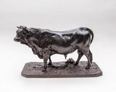 After P J Mene, a bronze figure