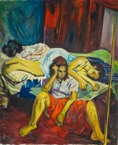 AFTER RAPHAEL SOYER OIL ON CAN