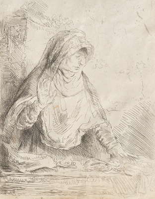 After Rembrandt "The Virgin with
