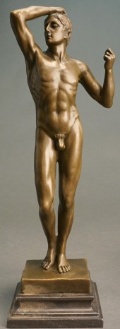 AFTER RODIN, BRONZE FIGURE OF