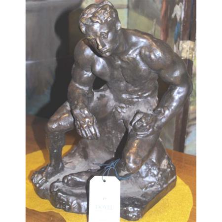 After Rodin Seated Male Nude 