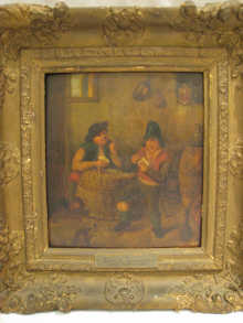After Teniers. An oil on board