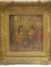 After Teniers. An oil on board