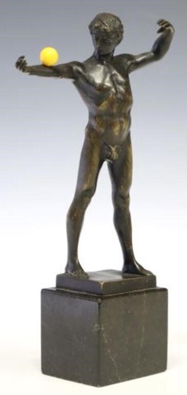 AFTER V. BUGLER BRONZE SCULPTURE,