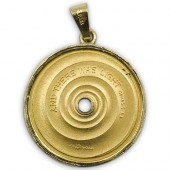 AGAM ISRAEL 18K GOLD COIN PEND