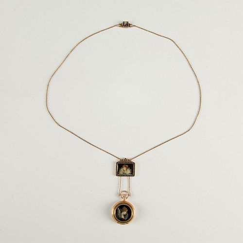 AGASSIZ 14KT GOLD AND ENAMEL