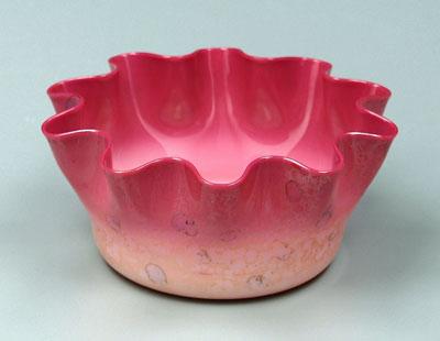 Agata bowl, fluted and crimped rim,