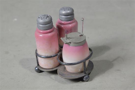 AGATA GLASS CONDIMENT SET. Probably