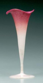 Agata peachblow lily vase, glo