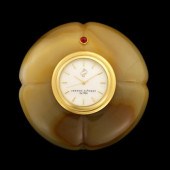 Agate and ruby desk clock, Sea