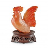 AGATE CARVED COCKEREL
20TH CEN