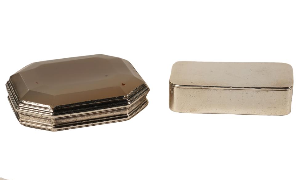 AGATE & SILVER BOXESOctagonal agate