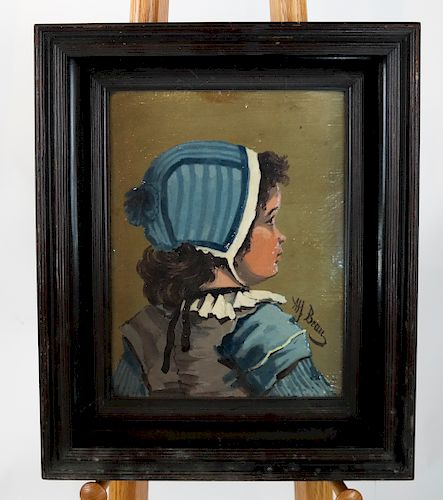 A.H. BEAU: GIRL IN BLUE BONNET -