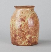 AHRENS POTTERYA redware cylind