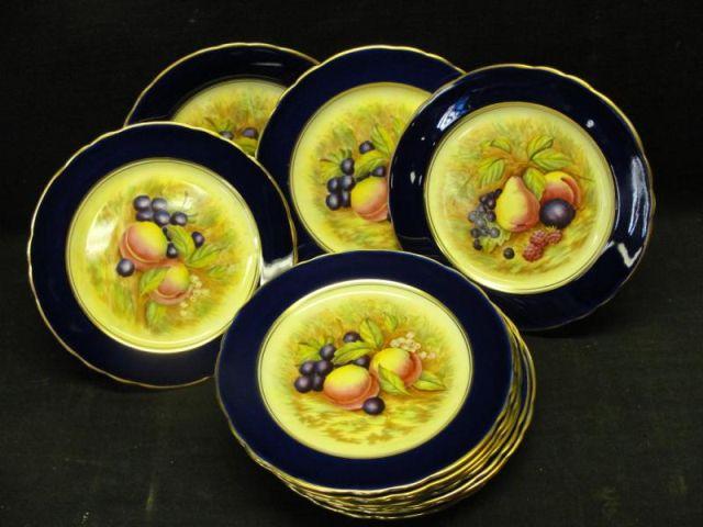 AINSLEY. 12 Cobalt and  Decorated