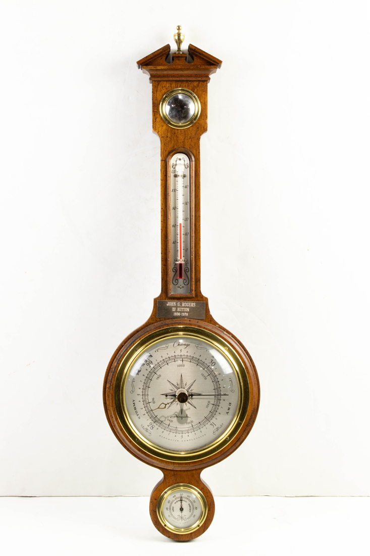 AIRGUIDE MAHOGANY BANJO BAROMETER