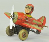 AIRMAN TOY AIRPLANE Japan tin