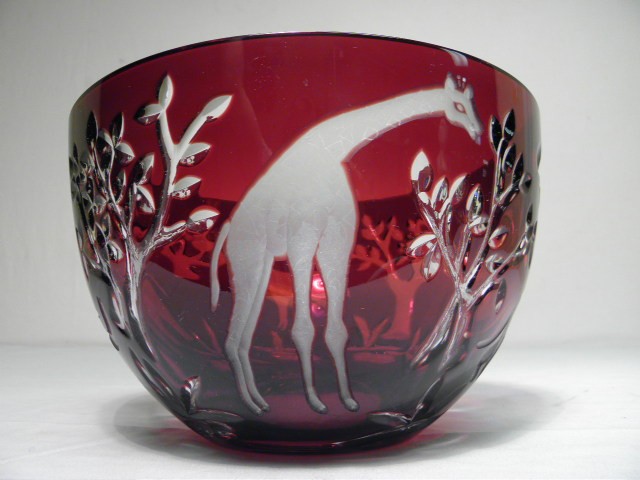 AJKA ruby cut to clear crystal