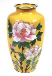 AKAGI YELLOW CLOISONNE VASEYel