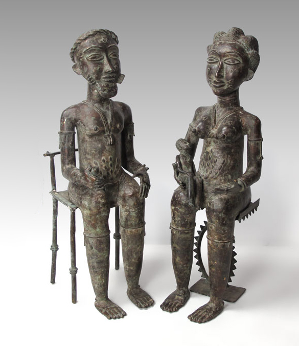 AKAN BAULE AFRICAN STATUES OF ROYAL