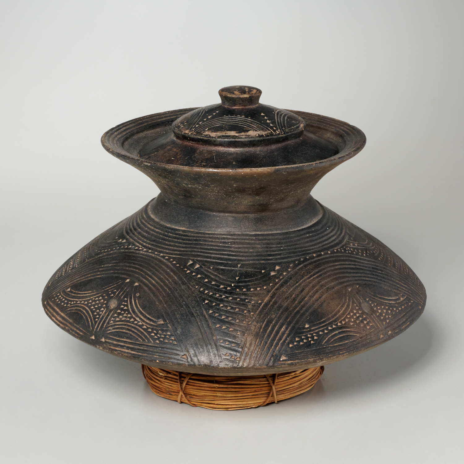 AKAN PEOPLES, INCISED CERAMIC JAR