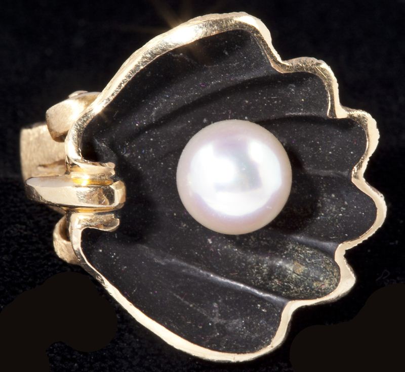 Akoya Pearl and Enamel Ringa custom