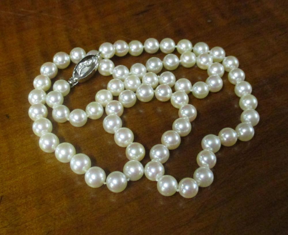 AKOYA PEARL AND FOURTEEN KARAT GOLD