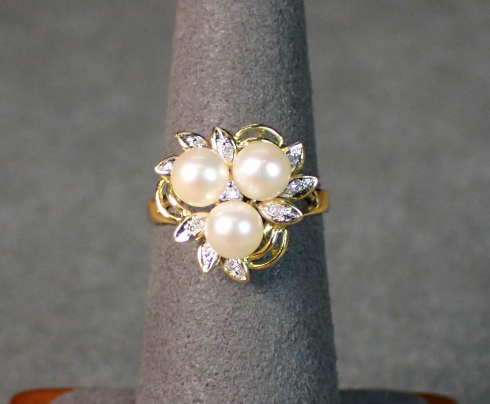 AKOYA PEARL, DIAMOND AND FOURTEEN