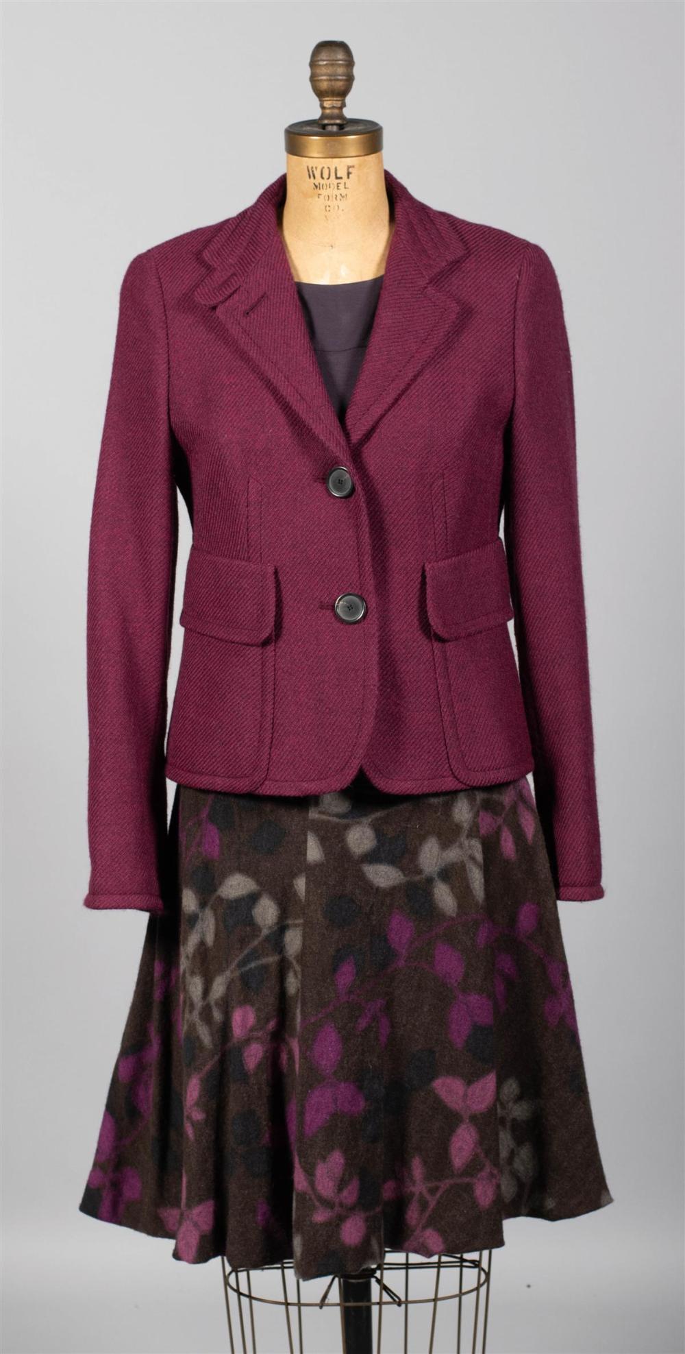 AKRIS PUNTO WOOL JACKET AND SKIRT