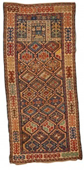 AKSTAFA PRAYER RUG, CAUCASUS,
