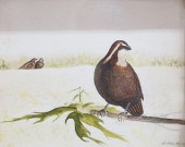 AL BARKER WATERCOLOR QUAILAl B