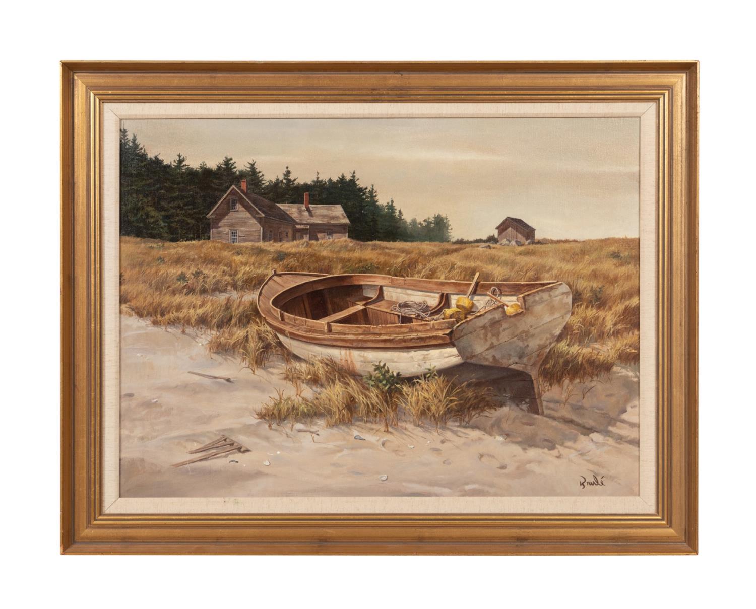 AL BRULE "BOAT ON SHORE"