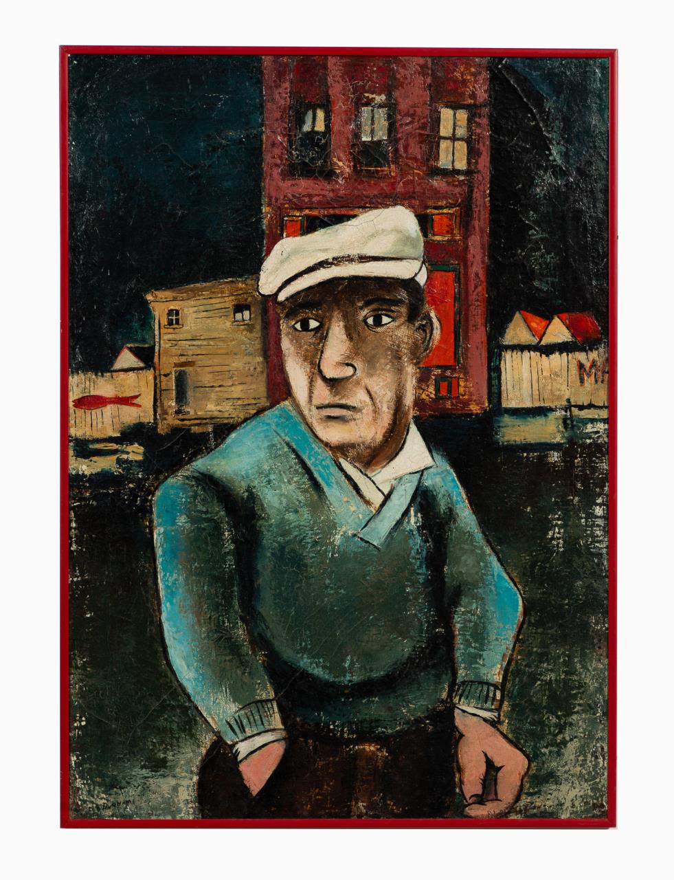 AL DURHAM, OIL ON CANVAS "MAN ON