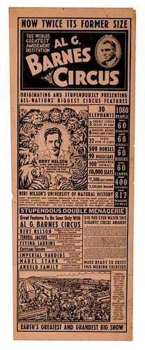 AL G. BARNES CIRCUS.Al G. Barnes