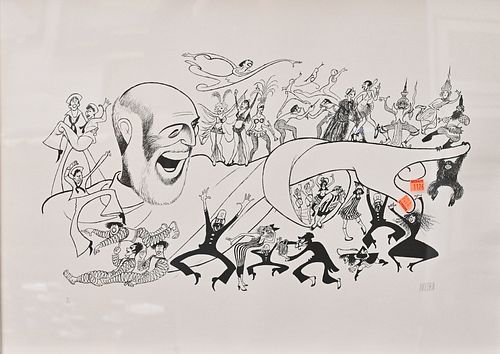 AL HIRSCHFELD, GROUP OF FIGURES,