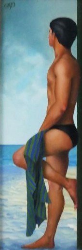 AL PROOM OIL PAINTING MALE SWI