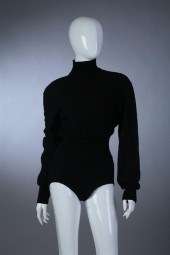 ALA?A BLACK WOOL BODYSUIT 1980