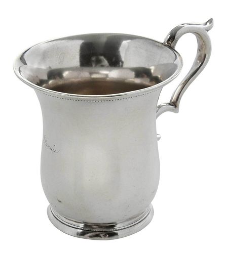 ALABAMA COIN SILVER MUG, JAMES