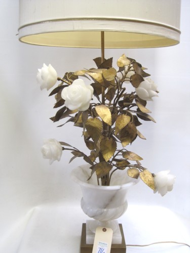 ALABASTER AND METAL SCULPTURAL