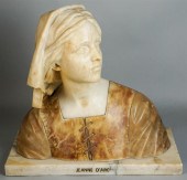 ALABASTER AND ONYX BUST OF JOA