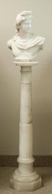 ALABASTER BUST OF A ROMAN MAN