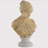 ALABASTER BUST OF CRYING GIRL