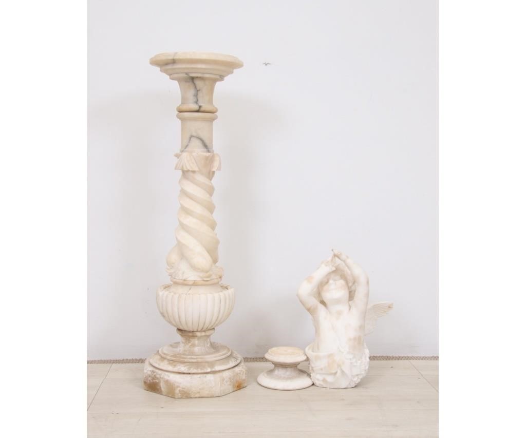 Alabaster carved angel; together