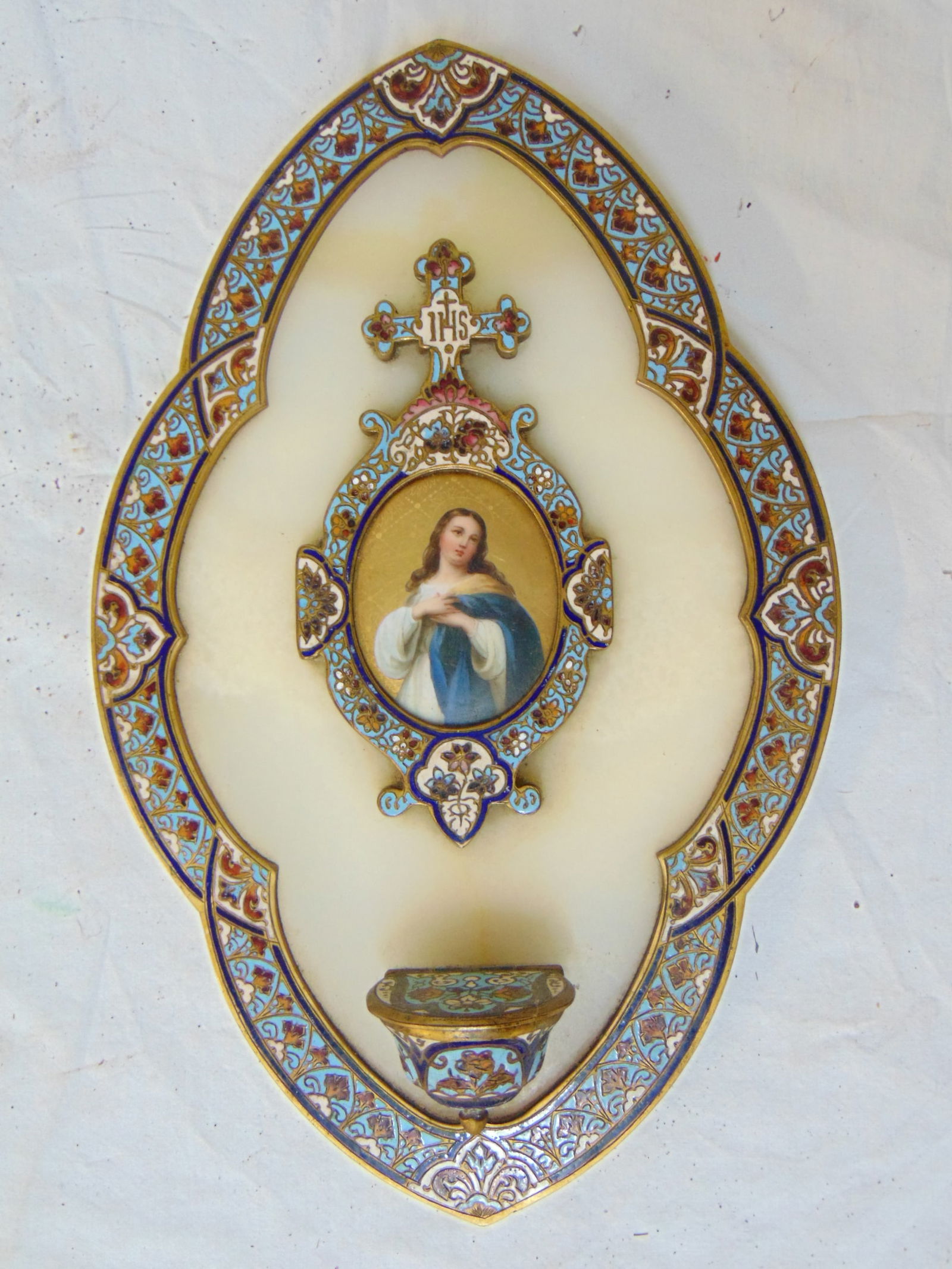 ALABASTER & CLOISONNE HOLY WATER