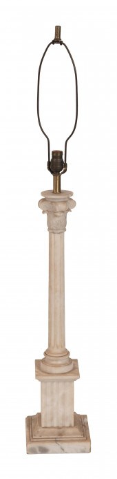 ALABASTER COLUMN-FORM LAMP EAR