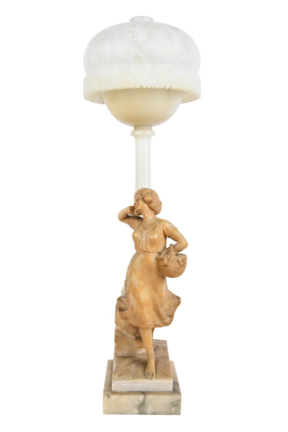 ALABASTER FIGURAL TABLE